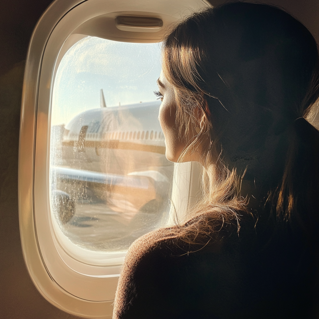 La mujer mira por la ventana. | Fuente: Midjourney