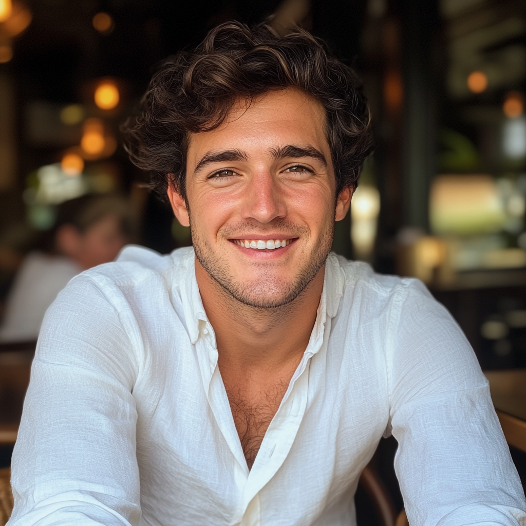 Un hombre sentado en un bistro | Fuente: Midjourney