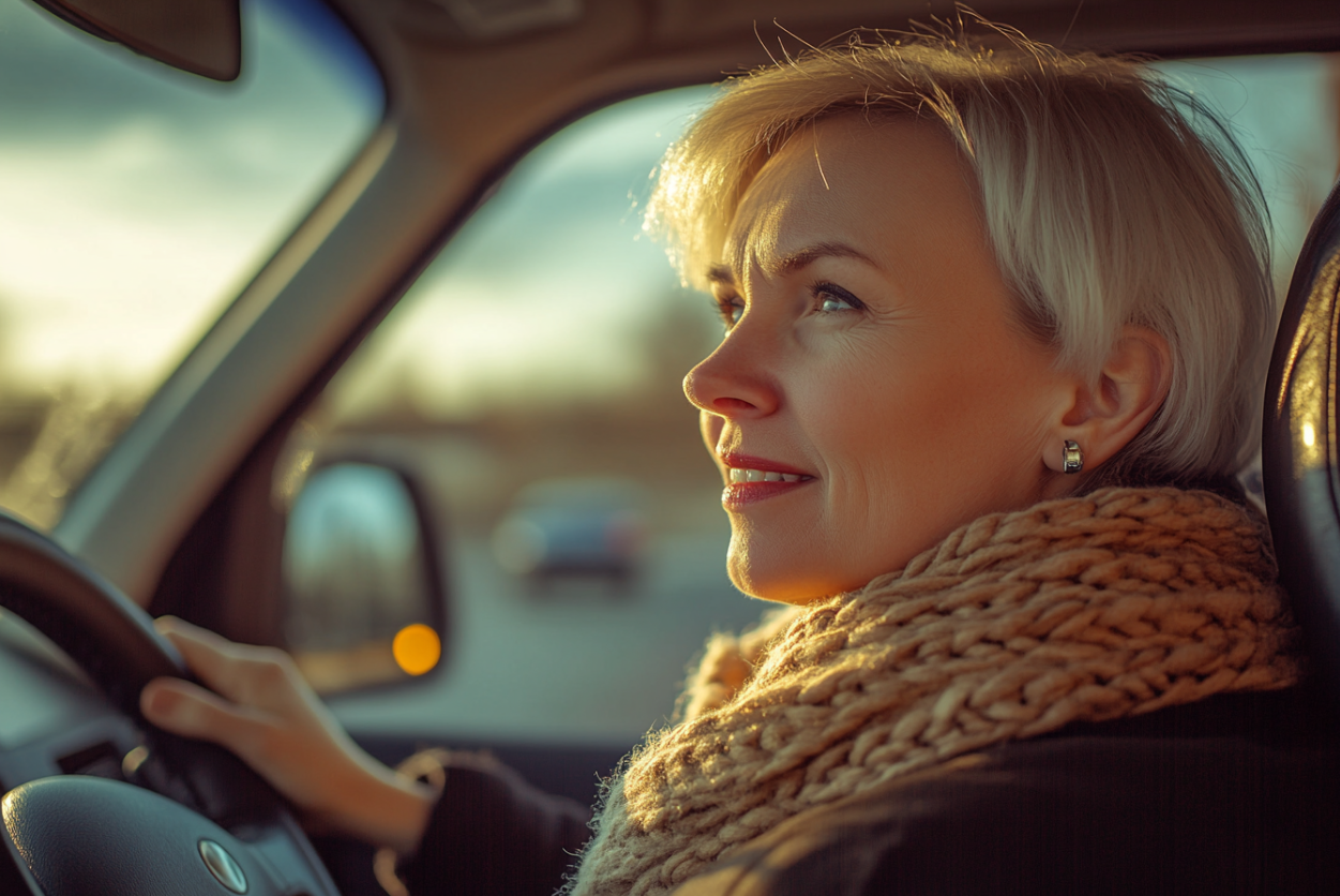 Una mujer conduciendo un Automóvil | Fuente: Midjourney