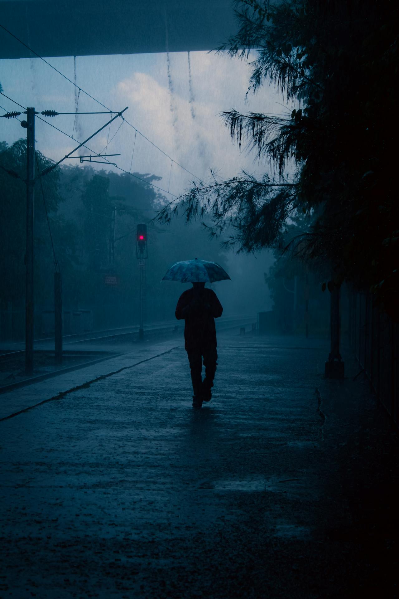 Un hombre caminando bajo la lluvia | Fuente: Pexels