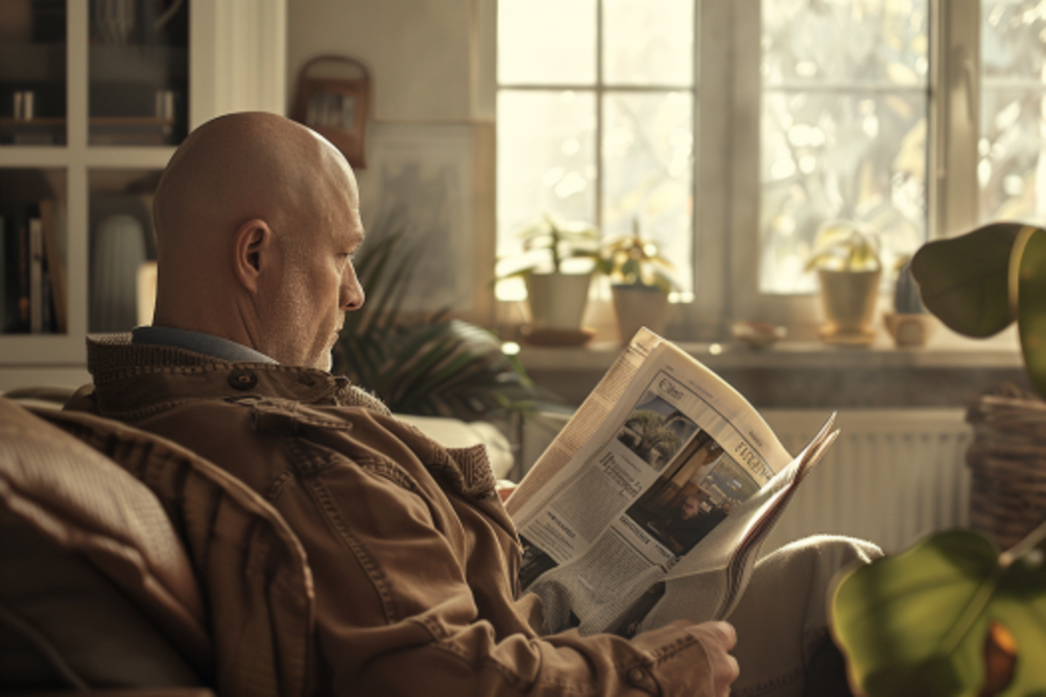 Un hombre leyendo un periódico | Fuente: Midjourney