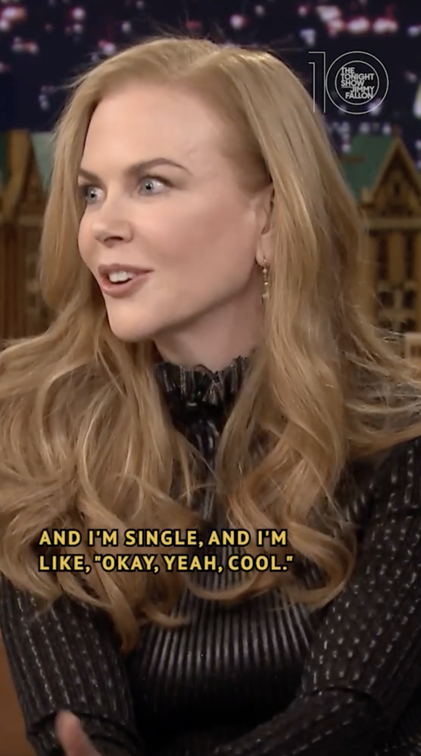 Nicole Kidman habla de su inolvidable cita con un presentador de TV, en un vídeo de TikTok, fechado en abril de 2022 | Fuente: Tiktok/@fallontonight