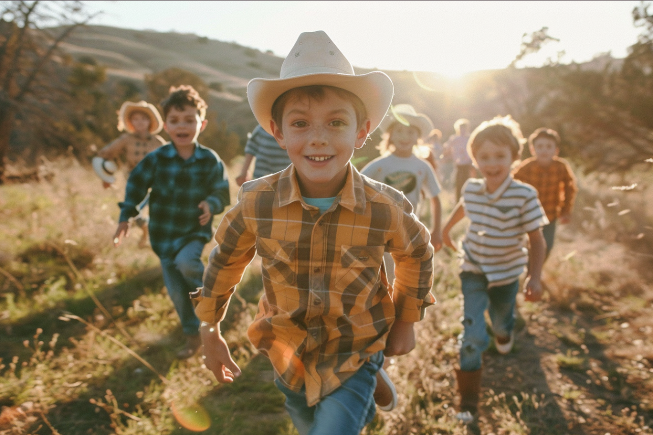 Niños corriendo al aire libre | Fuente: MidJourney