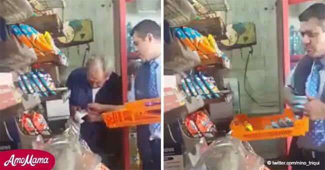 Le roba a un pobre anciano de su pequeña tienda pero el karma le paga al ser capturado en video