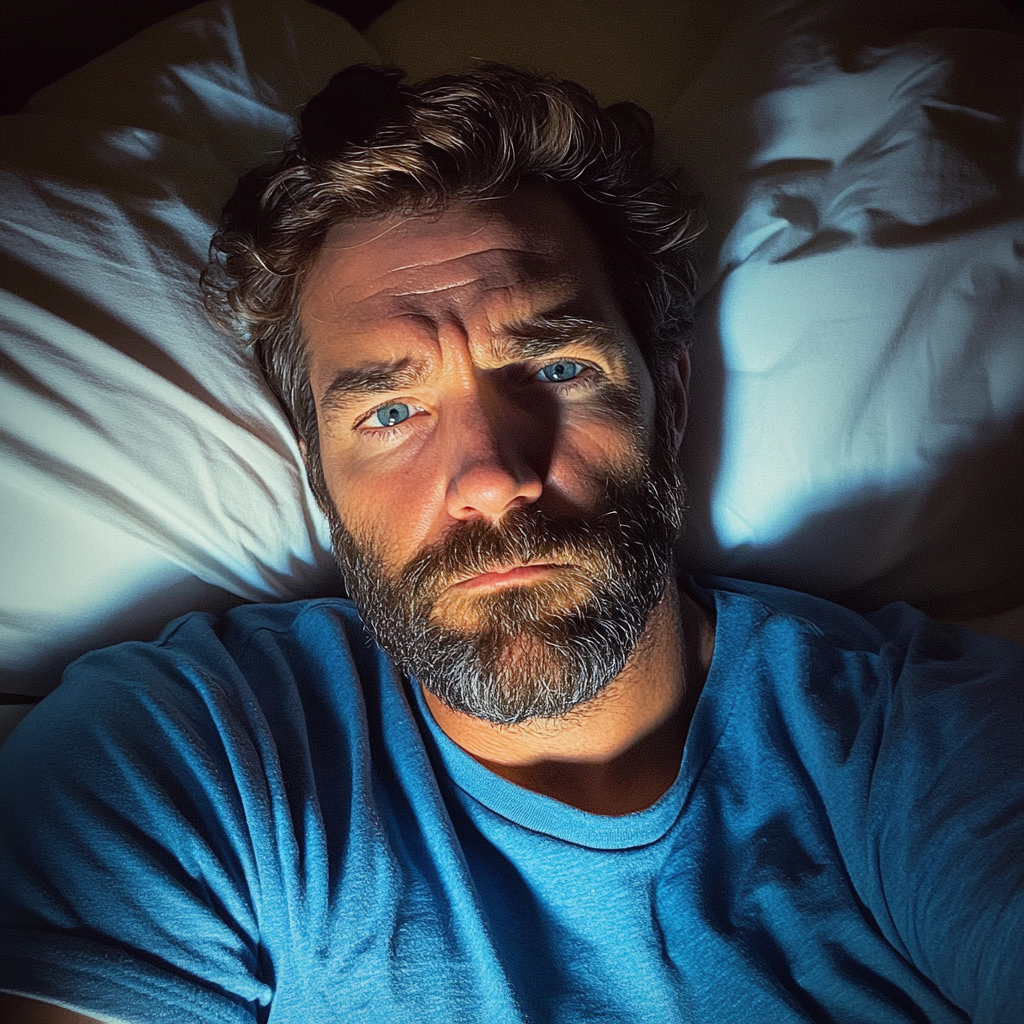 Un hombre tumbado en la cama | Fuente: Midjourney