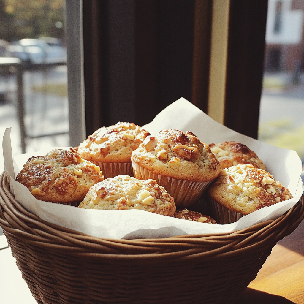 Una cesta de magdalenas para el desayuno | Fuente: Midjourney
