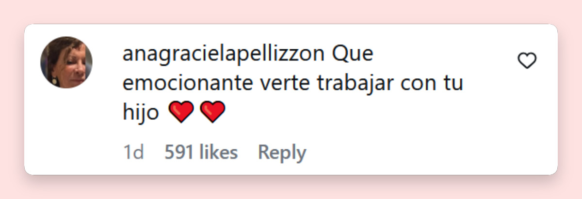 Comentario de una persona sobre el video que compartió Maru Botana cocinando junto a su hijo Agustín | Fuente: Instagram/marubotanaok