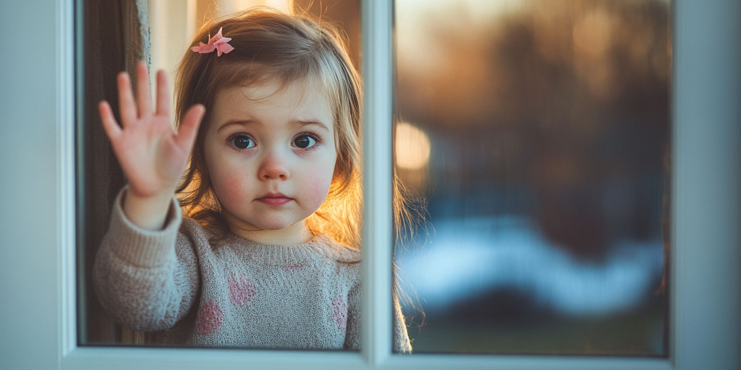 Niña en la ventana y agitando la mano | Fuente: AmoMama