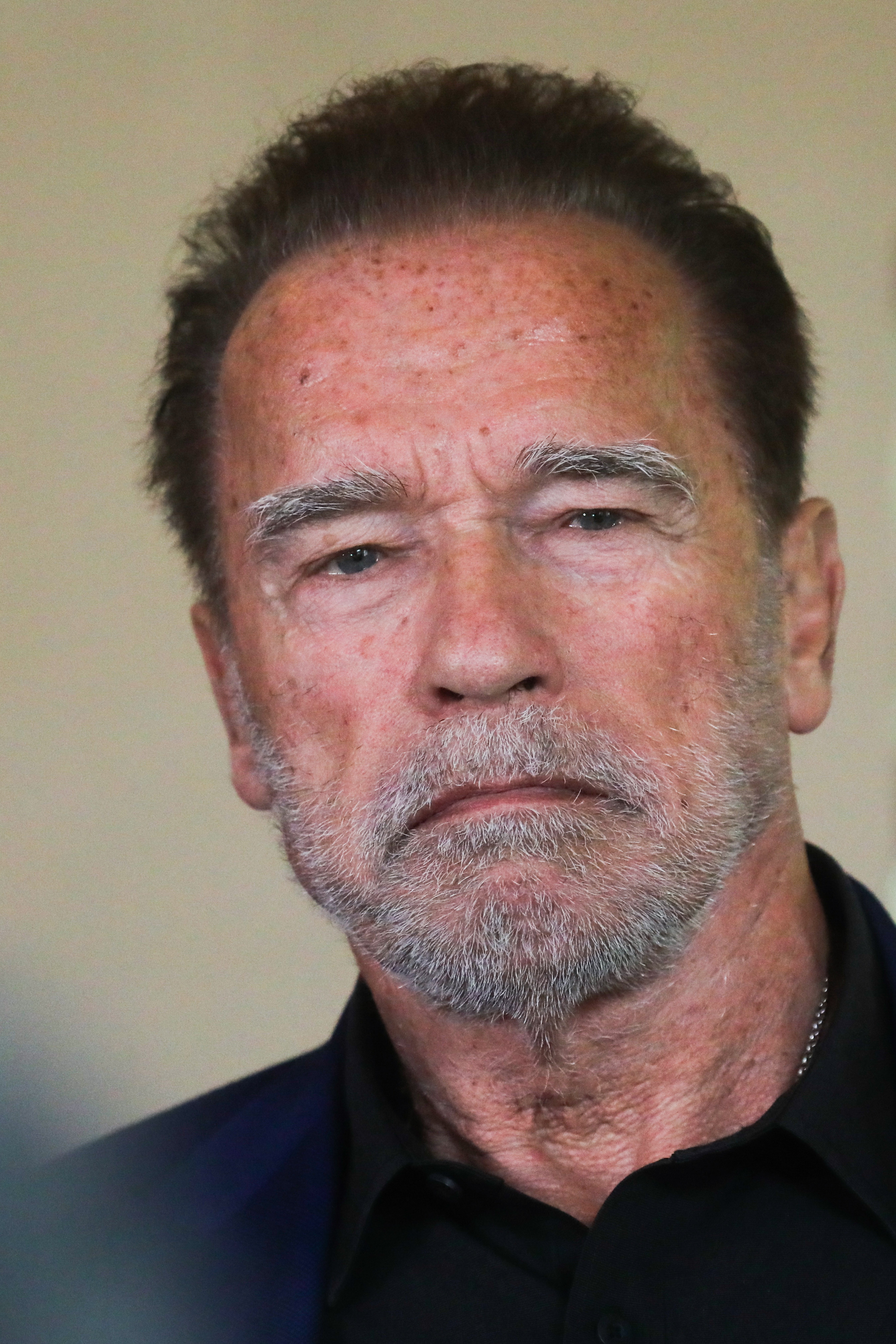 Arnold Schwarzenegger en la Fundación del Centro Judío de Auschwitz el 28 de septiembre de 2022 en Oswiecim, Polonia | Foto: Getty Images