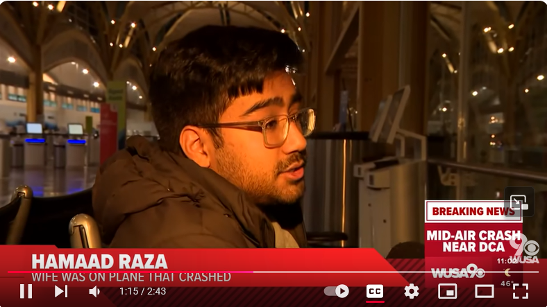 Hamaad Raza, de un post del 30 de enero de 2025 | Fuente: Youtube/@WUSA9news