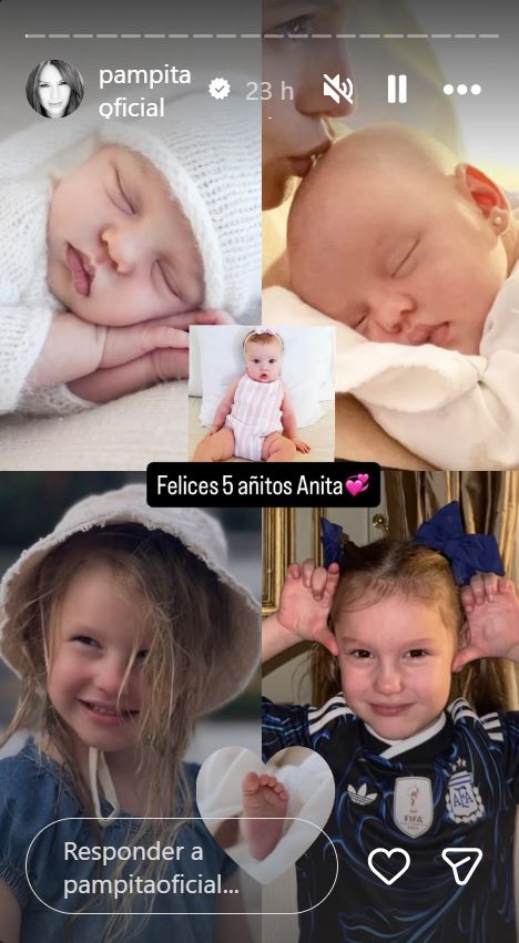 Otra dedicatoria por el cumpleaños de Anita | Fuente: Instagram/pampitaoficial