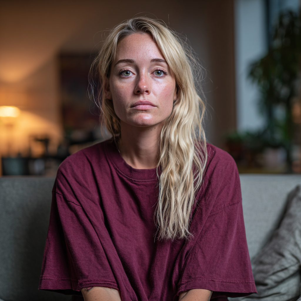 Una donna che indossa una maglietta marroncina | Fonte: Midjourney