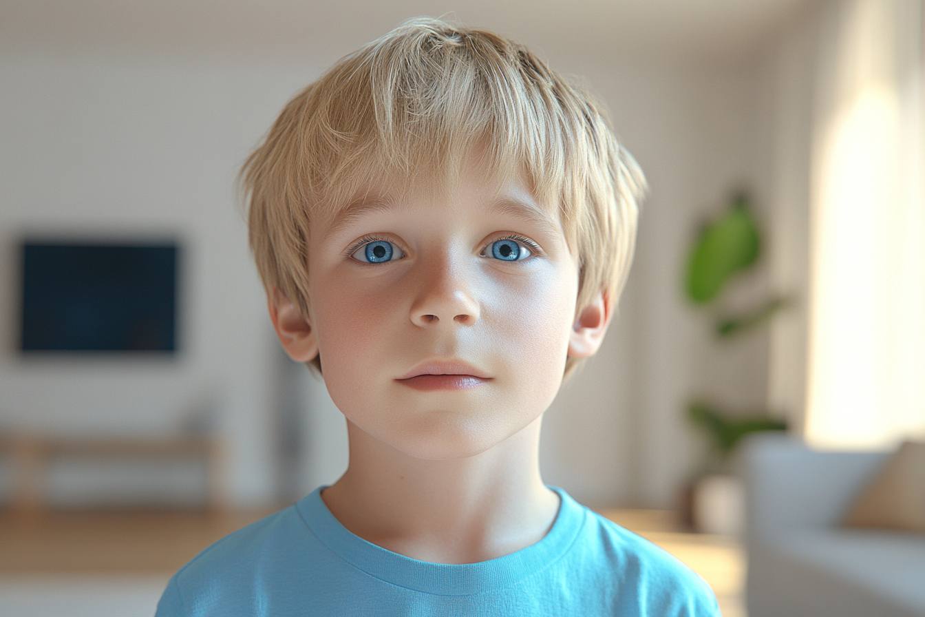 Un niño mirando al frente | Fuente: Midjourney