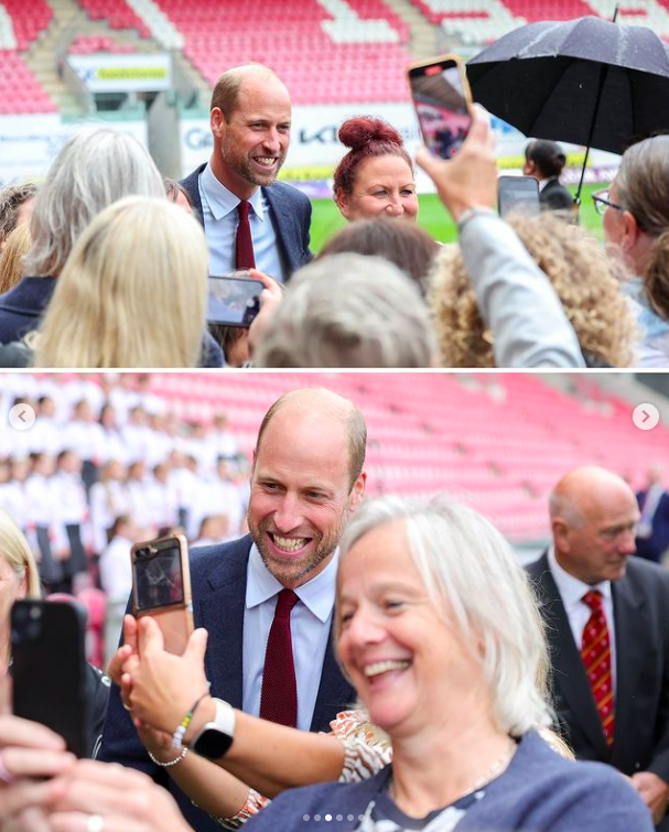 El príncipe William posando para fotos con la gente, publicado el 11 de septiembre de 2024 | Fuente: Instagram/princeandprincessofwales