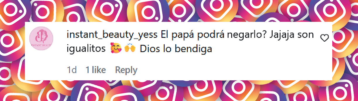 Comentario de una persona sobre el parecido de Isidro, el hijo de Rocío Marengo, con su padre, Eduardo Fort | Fuente: Instagram/marengorocio