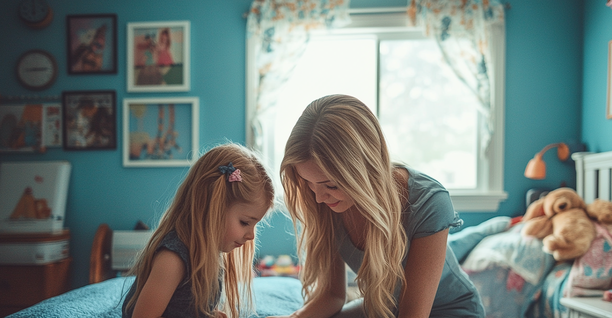 Una mujer jugando con su hija | Fuente: Midjourney