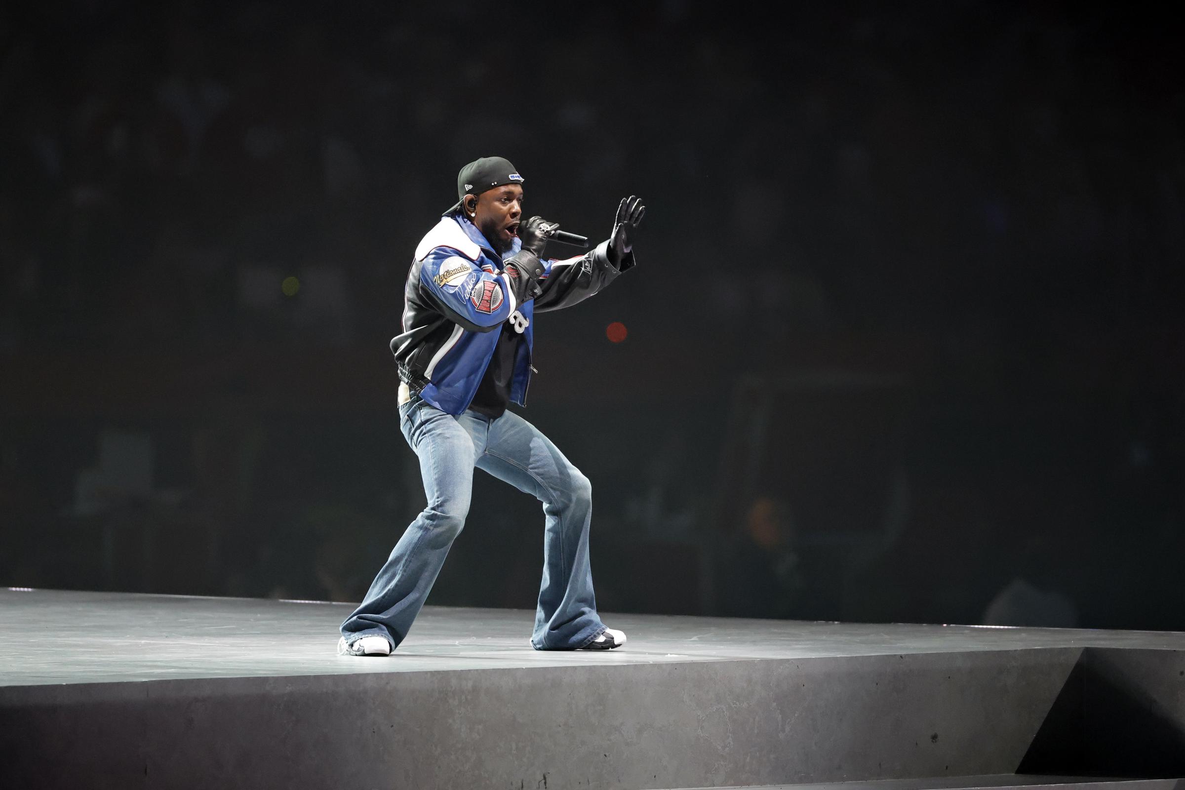 Kendrick Lamar en la Super Bowl LIX el 9 de febrero de 2025, en Nueva Orleans, Luisiana. | Fuente: Getty Images