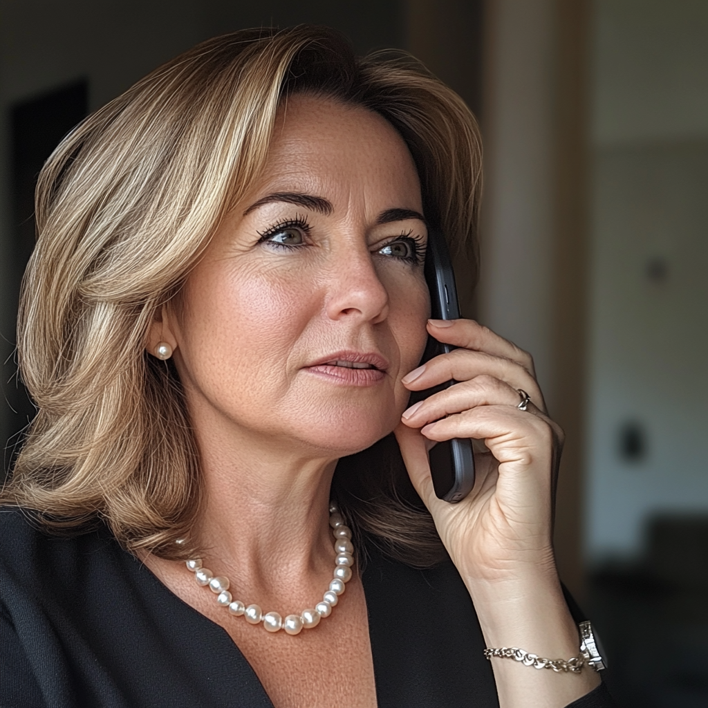Una mujer hablando por teléfono | Fuente: Midjourney