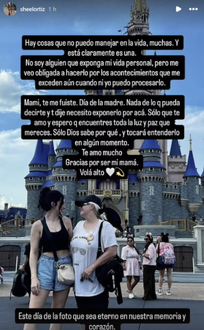 Shelsian Ortiz junto a su madre Marcela Ortiz durante un viaje juntas a Disney | Fuente: Instagram Stories/sheelortiz