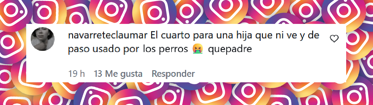 Comentario de una usuaria sobre el video que publicó Christian Nodal, en el que se ve el cuarto que le armó a su hija Inti en su casa | Fuente: Instagram/quiencom