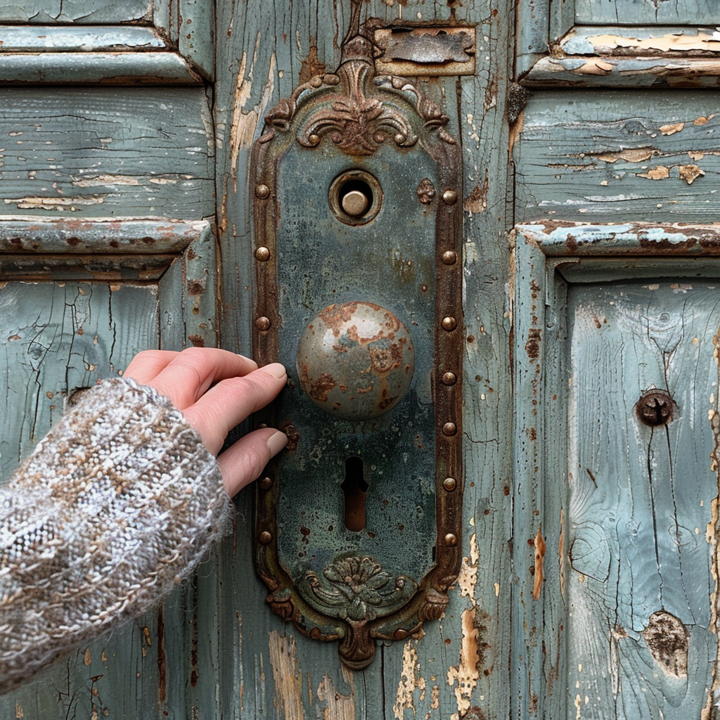 Anna se acerca a la puerta | Fuente: Midjourney