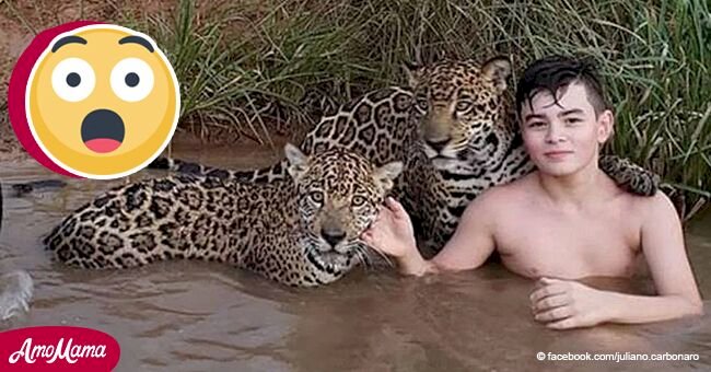 Aquí está la verdad tras la foto viral de un niño jugando con dos jaguares