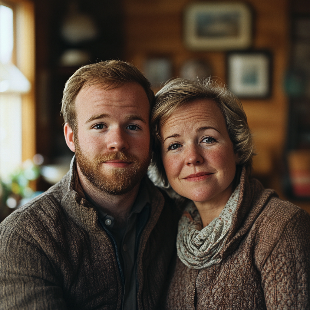 Un hombre con su madre | Fuente: Midjourney
