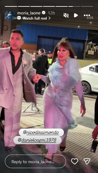 Moria Casán en los Premios Ídolo Argentina 2026 | Fuente: Instagram Stories/moria_laone