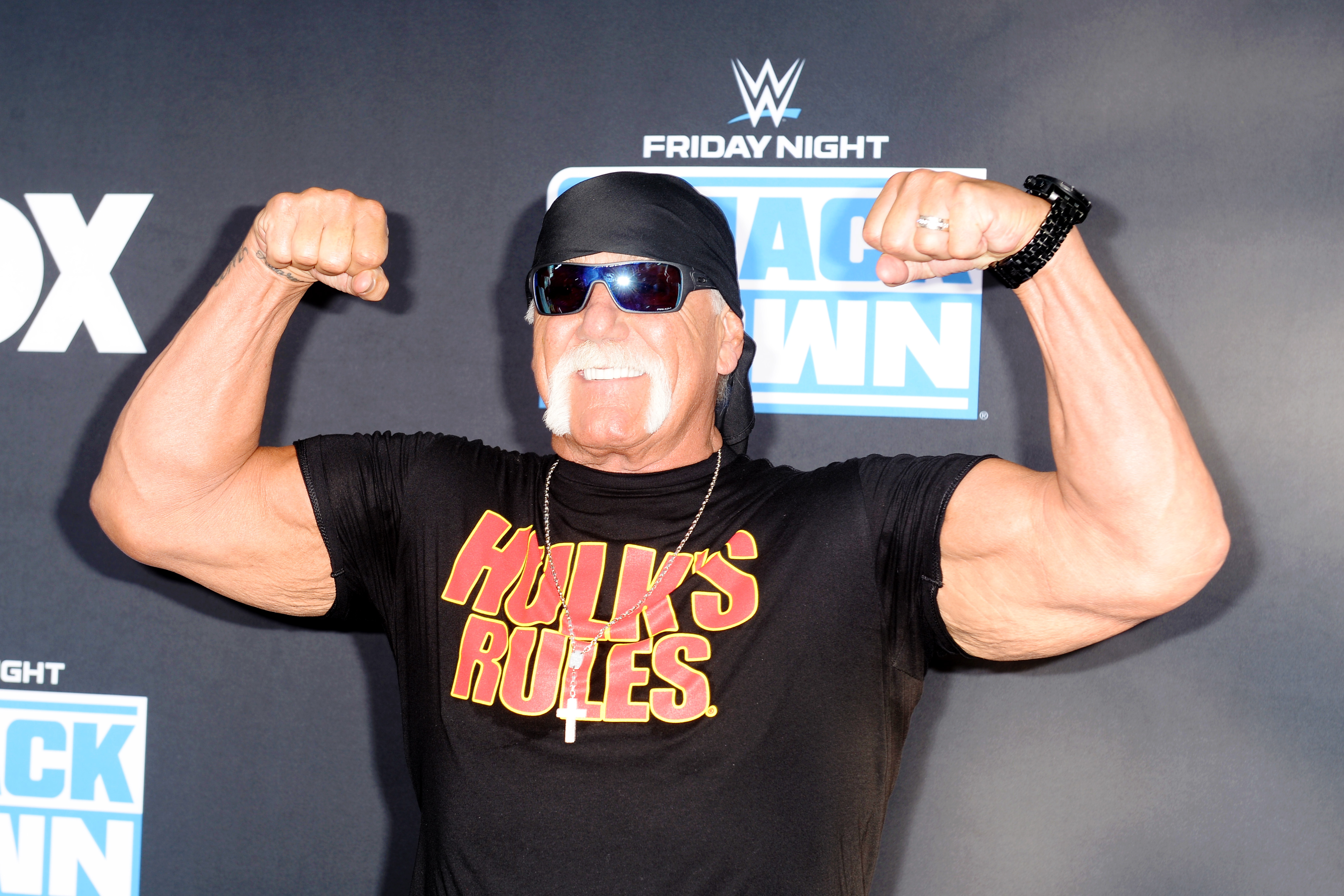 Hulk Hogan en el estreno de la celebración del 20º aniversario de la WWE en Los Ángeles, California, el 4 de octubre de 2019. | Foto: Getty Images