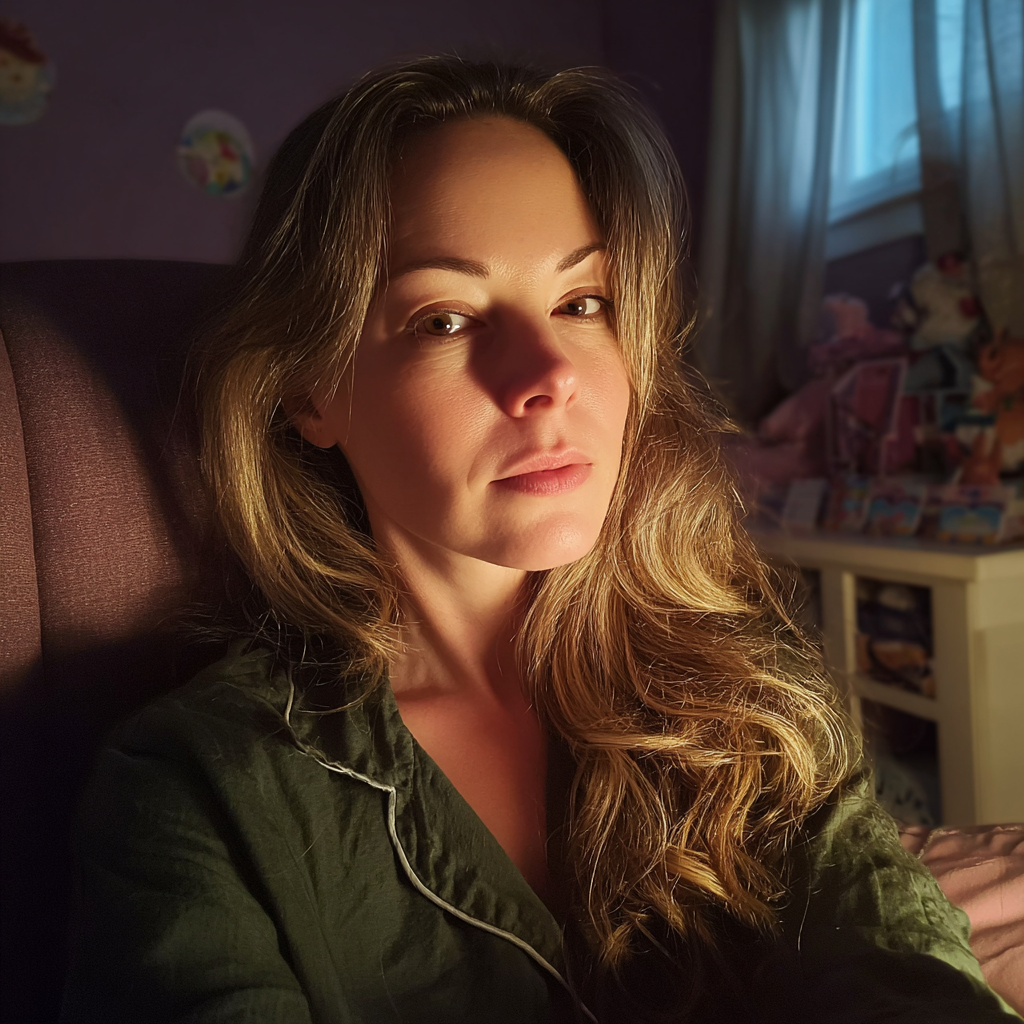 Una mujer sentada en un sillón | Fuente: Midjourney