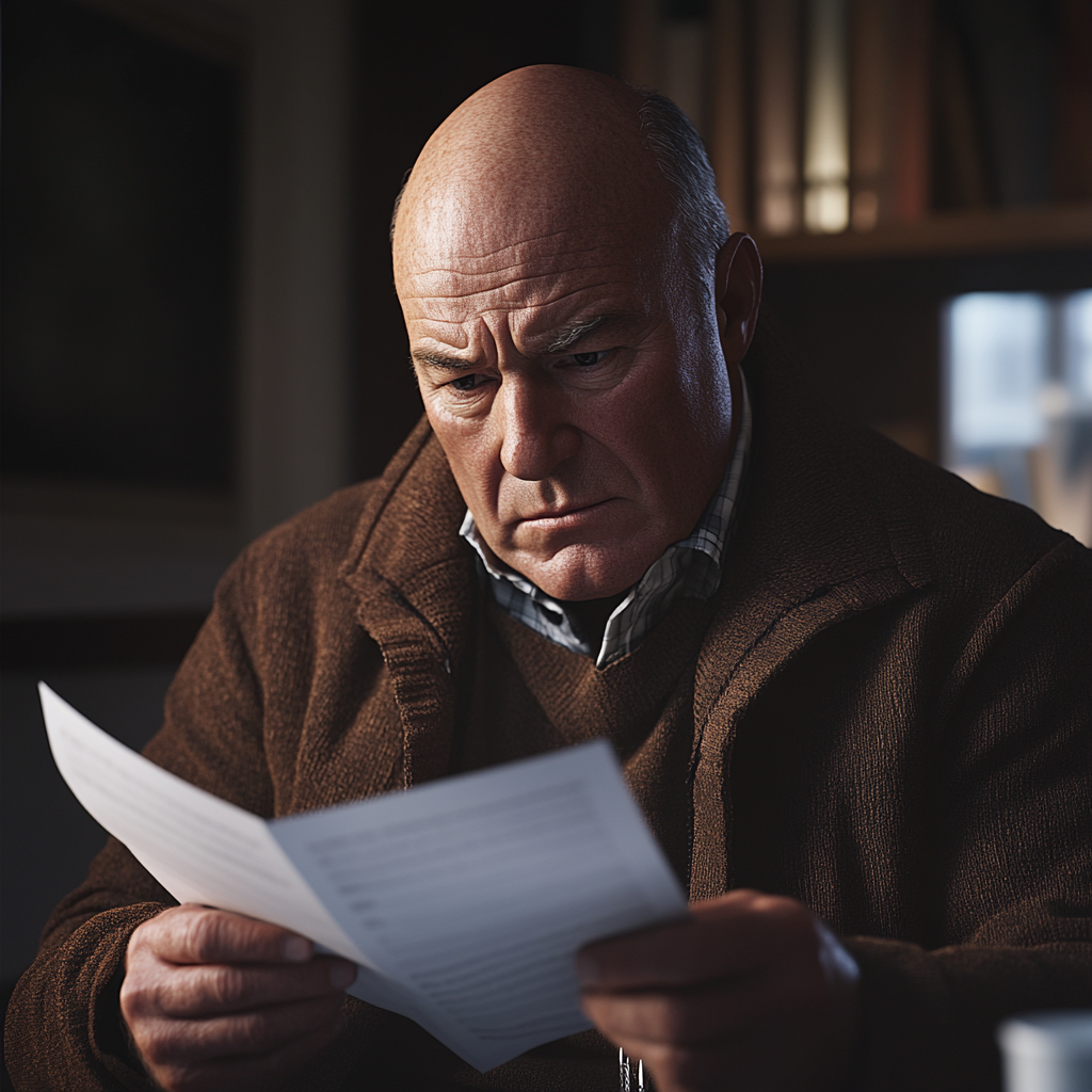 Un hombre leyendo un documento | Fuente: Midjourney