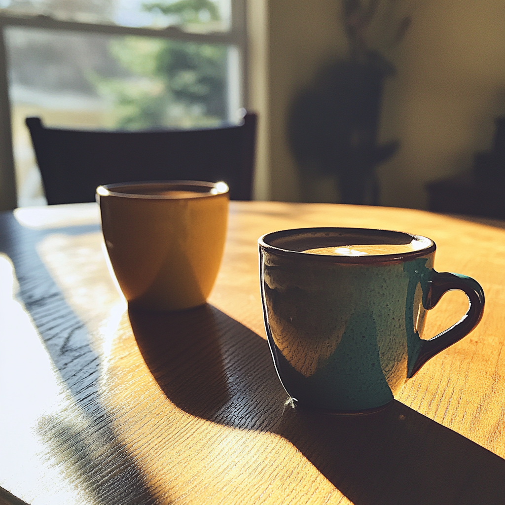 Tazas de café sobre una mesa | Fuente: Midjourney