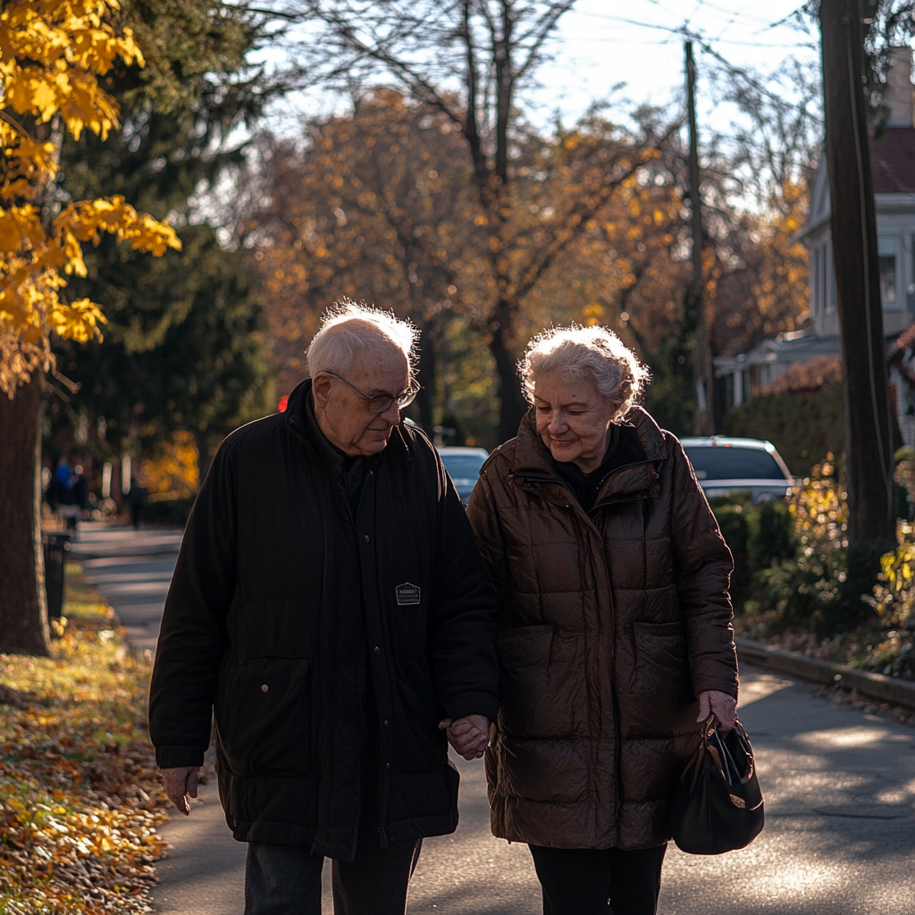 Un hombre paseando con su esposa | Fuente: Midjourney