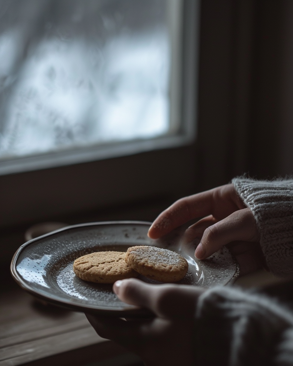 Una mujer con un plato de galletas | Fuente: Midjourney