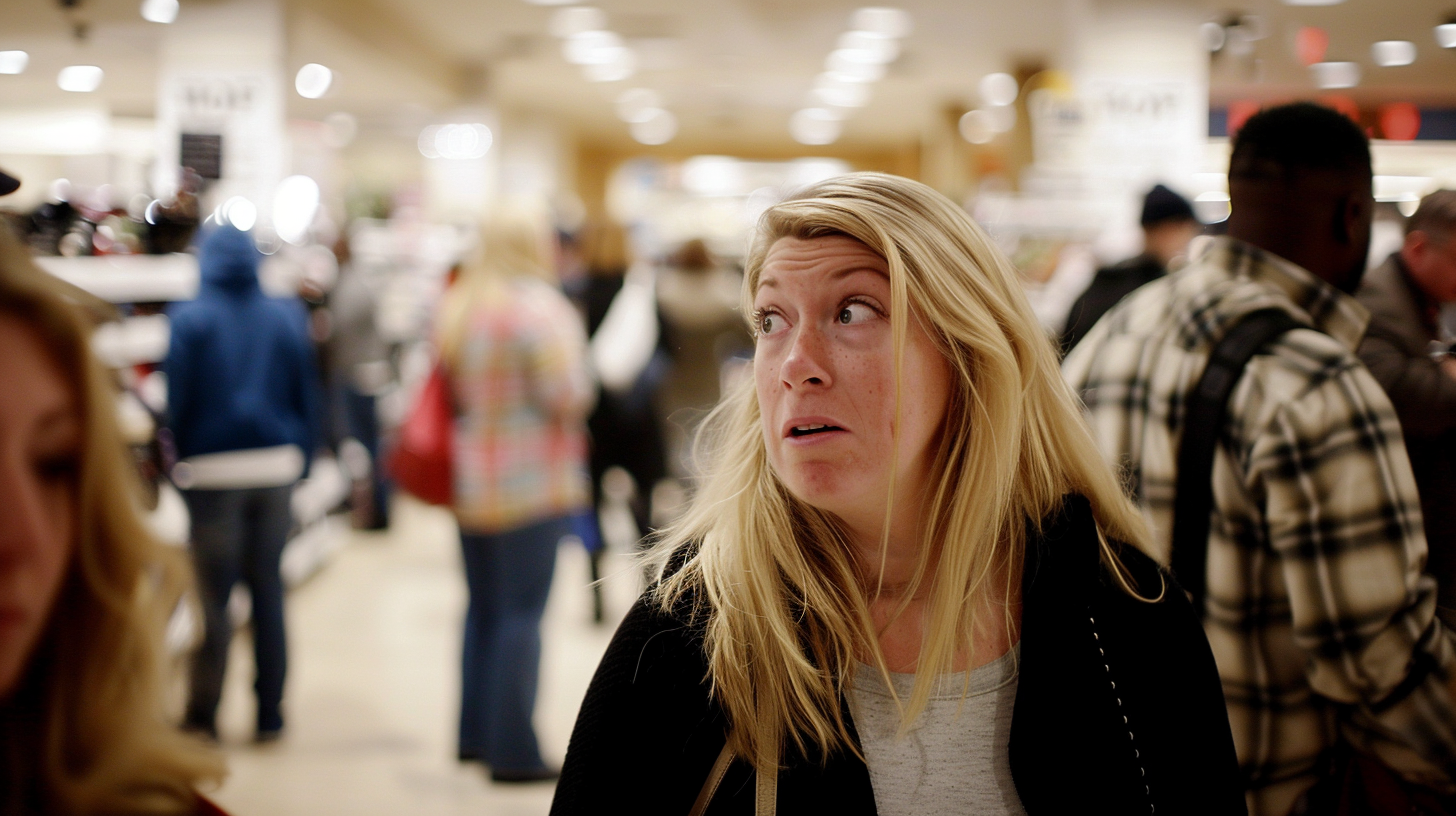 Una mujer en un centro comercial | Fuente: Midjourney