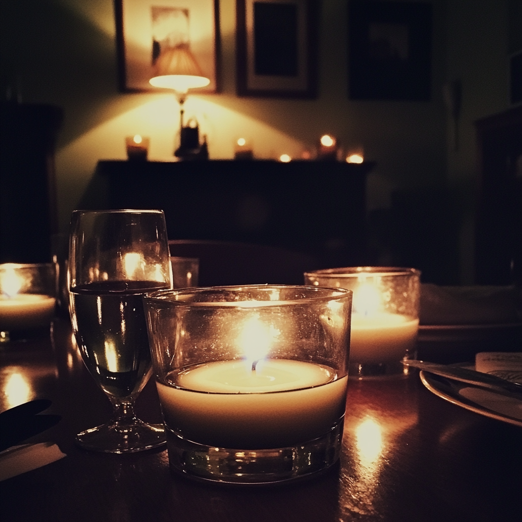 Velas sobre una mesa de comedor | Fuente: Midjourney
