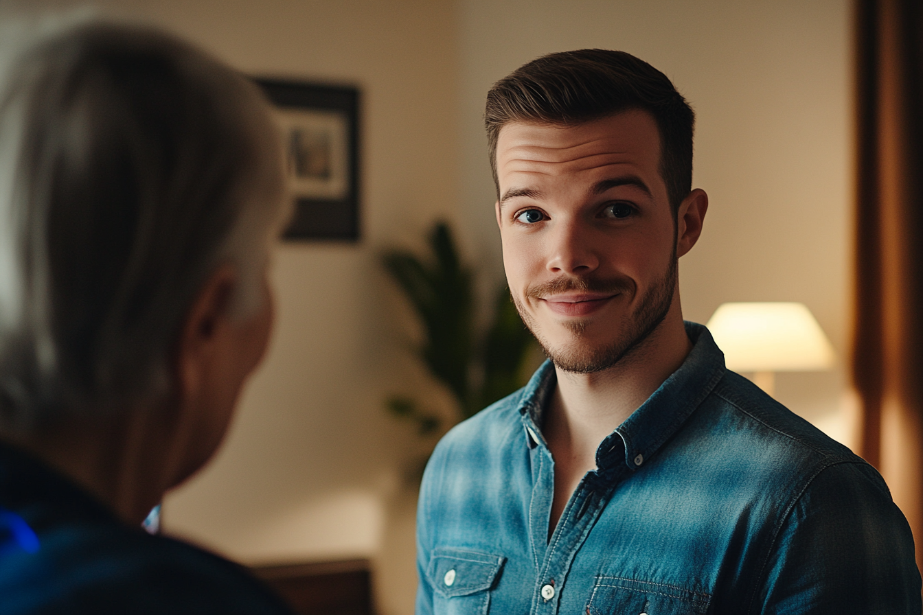 Un hombre hablando con alguien | Fuente: Midjourney