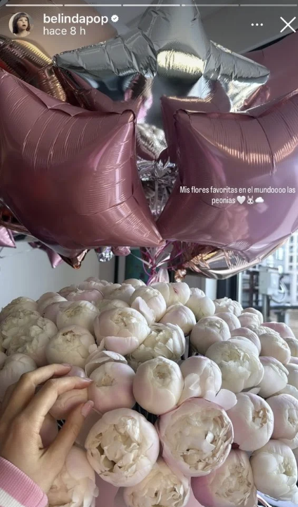 Belinda mostró las flores que recibió en su cumpleaños | Fuente: Instagram Stories/belindapop