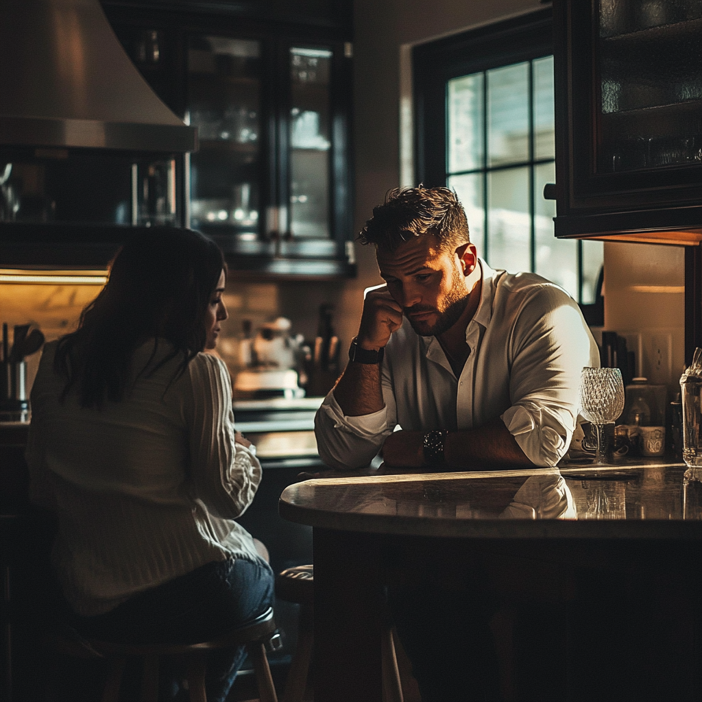 Una pareja manteniendo una acalorada conversación | Fuente: Midjourney