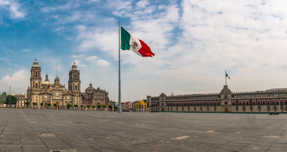 Vista panorámica de El Zócalo en Ciudad de México.| Fuente: Shutterstock