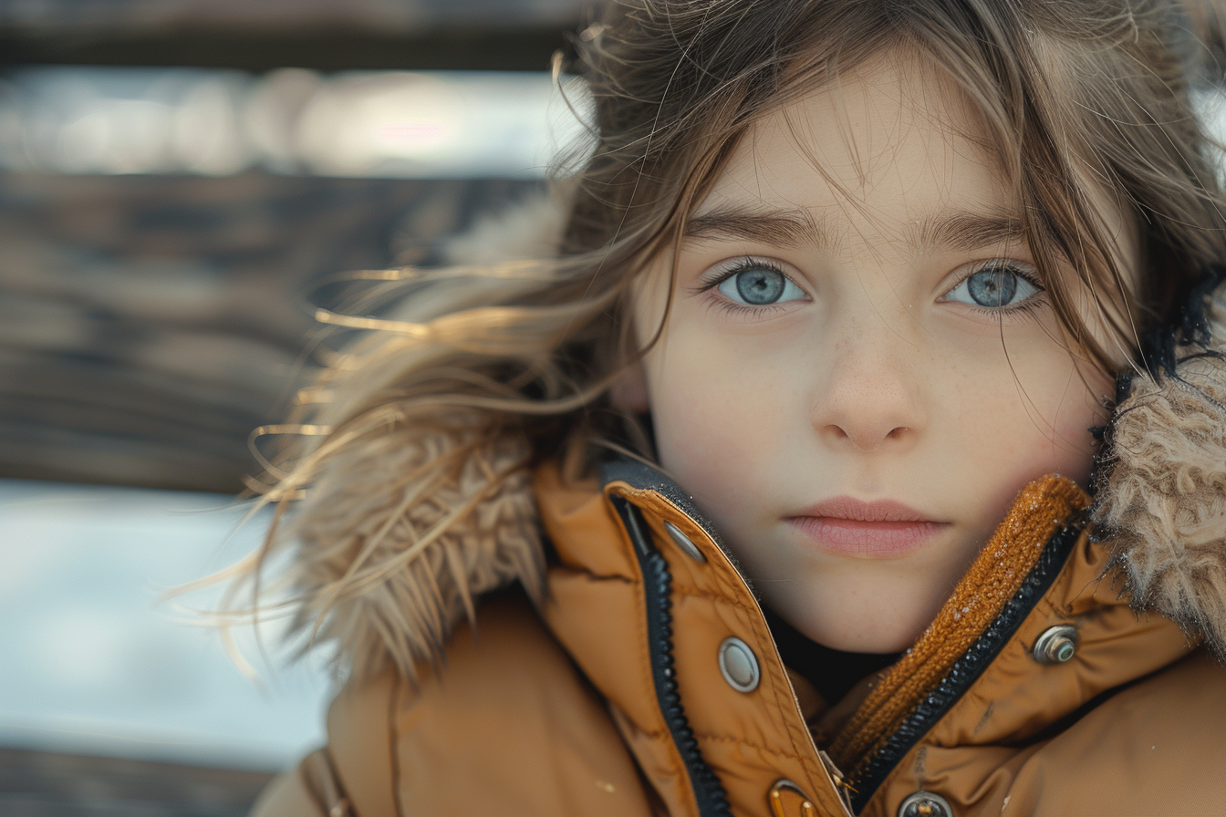 Una niña mirando al frente | Fuente: Midjourney