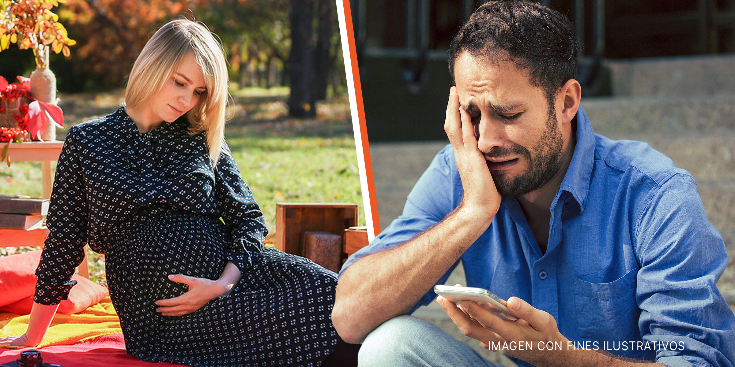 Una mujer embarazada | Un hombre llorando | Foto: Shutterstock | Flickr.com/10streets (CC BY 2.0)