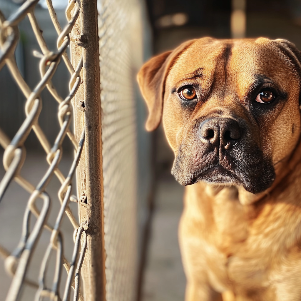 Un perro en un refugio de animales | Fuente: Midjourney