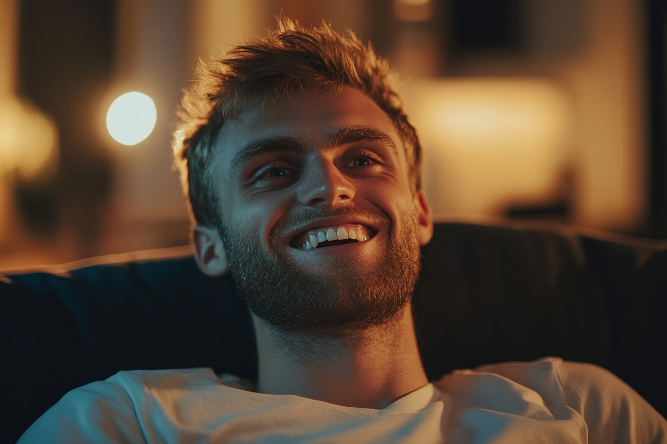 Un hombre riendo | Fuente: Midjourney
