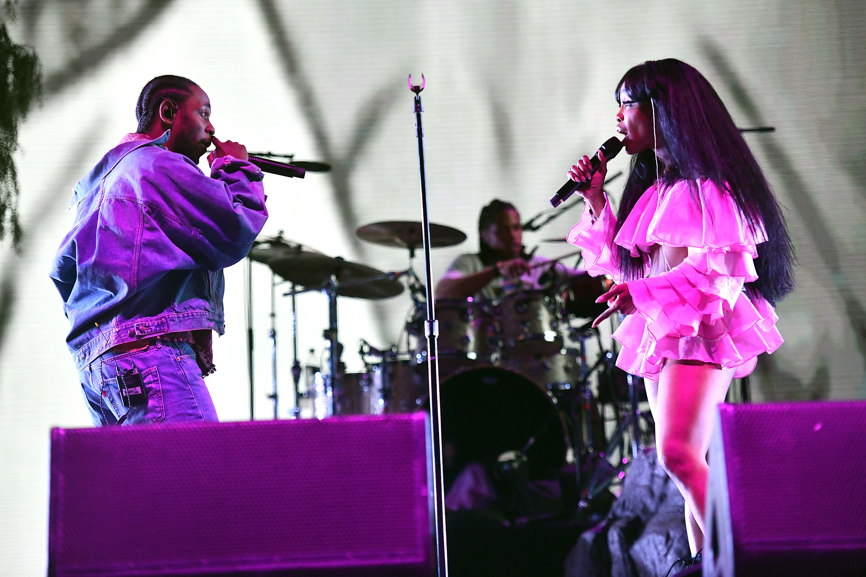 Kendrick Lamar y SZA actuando en Coachella el 13 de abril de 2018, en Indio, California. | Fuente: Getty Images