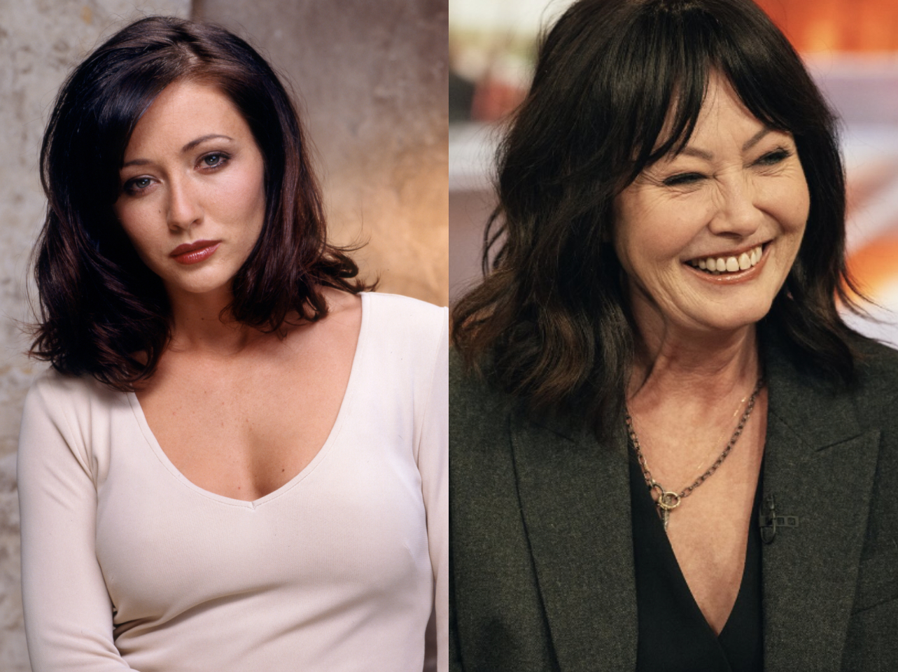 Shannen Doherty en 1997 | Shannen Doherty en 2023 | Fuente: Getty Images | Instagram/kellyclarksonshow/