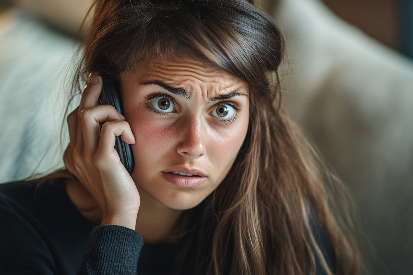 Una mujer en una llamada telefónica | Fuente: Midjourney