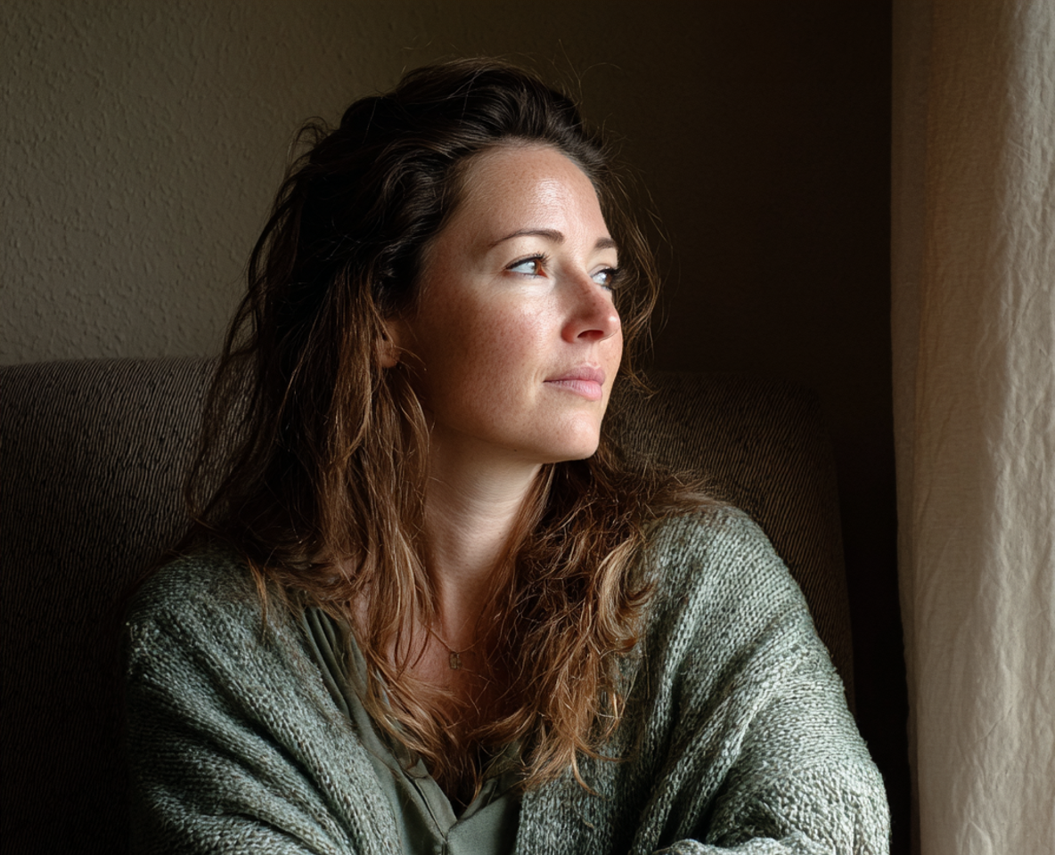 Una mujer mirando por la ventana | Fuente: Midjourney