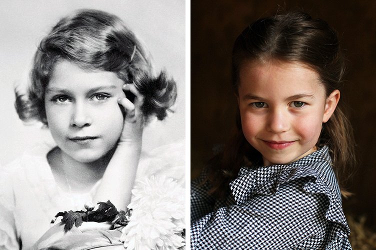 La reina Elizabeth II y la princesa Charlotte. | Foto: Getty Images / Instagram