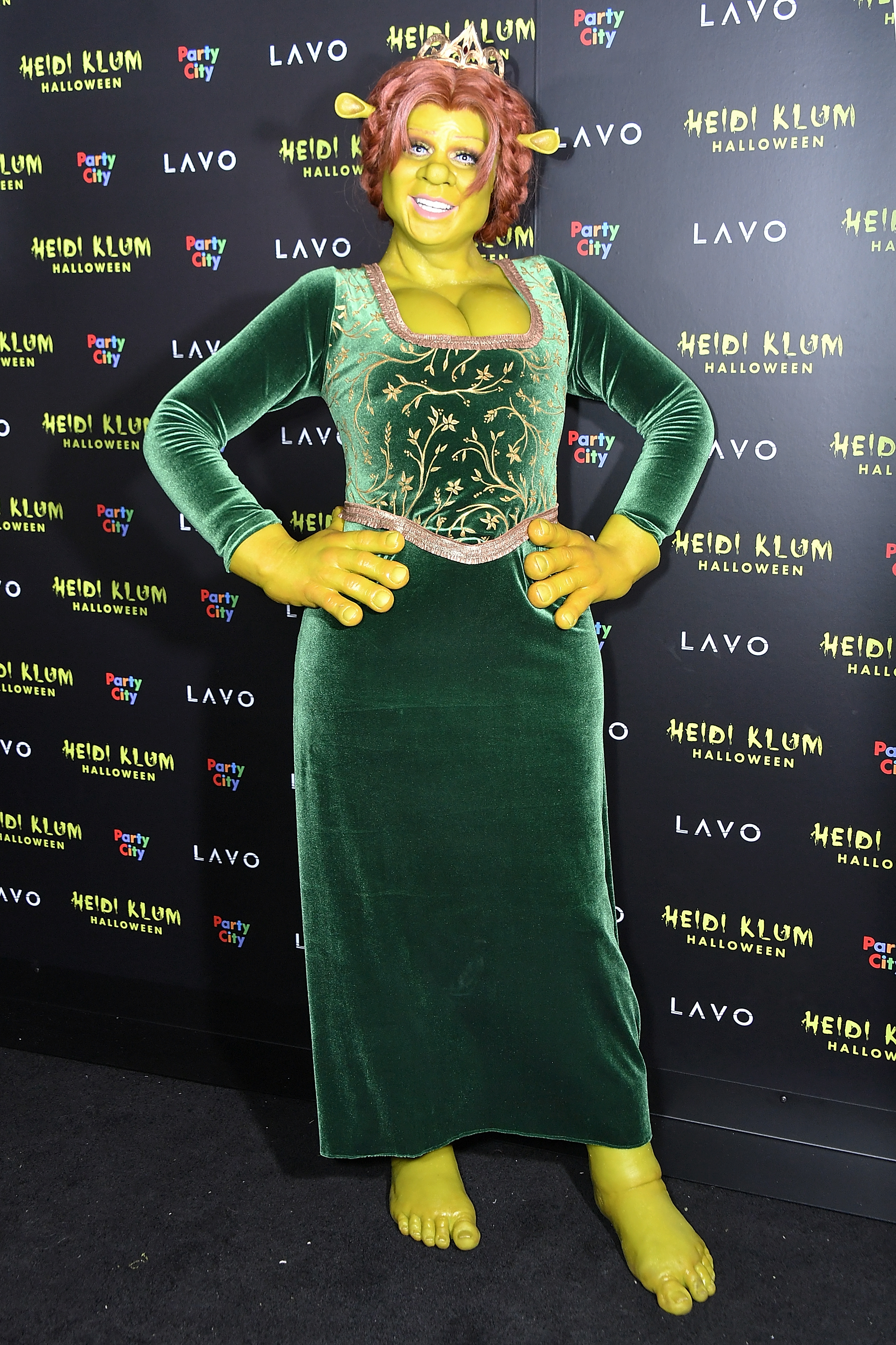 Heidi Klum vestida como la princesa Fiona de "Shrek" en su 19ª Fiesta Anual de Halloween en Nueva York el 31 de octubre de 2018 | Fuente: Getty Images